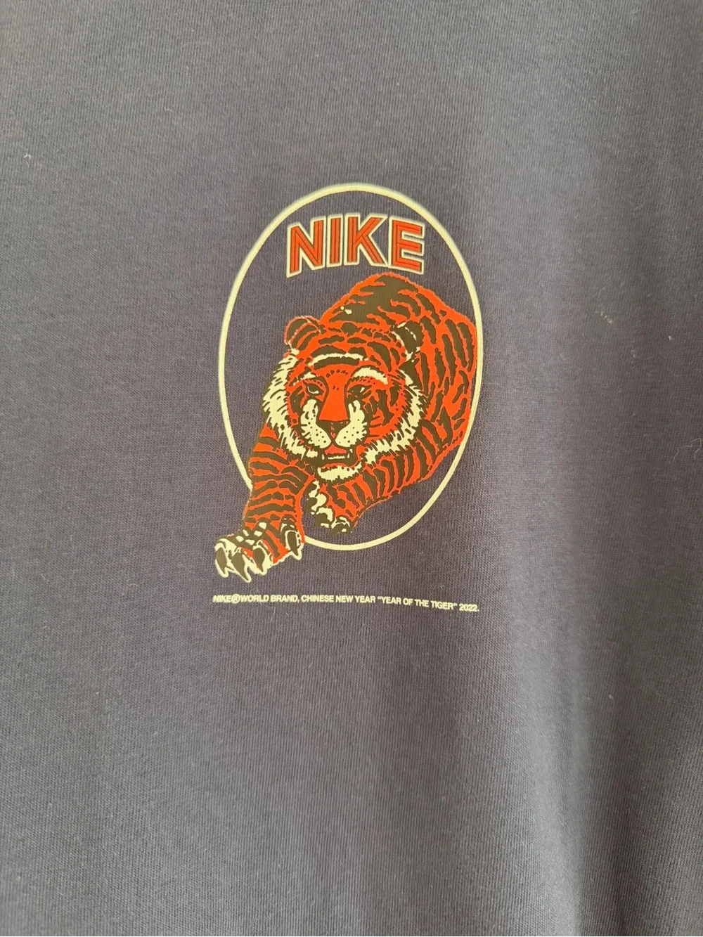 Nike Navy Year of the Tiger 2022 Short-Sleeve Tee with Orange Tiger Graphic
